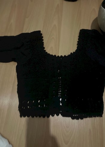 Dantel Detaylı Beyaz Bohem Kısa Bluz - Görsel 3