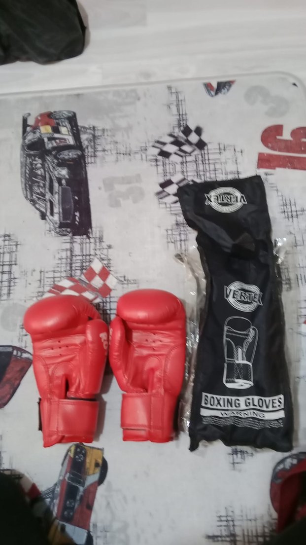 Kırmızı Deri Vertex Boks Eldiveni Velcro - Görsel 2