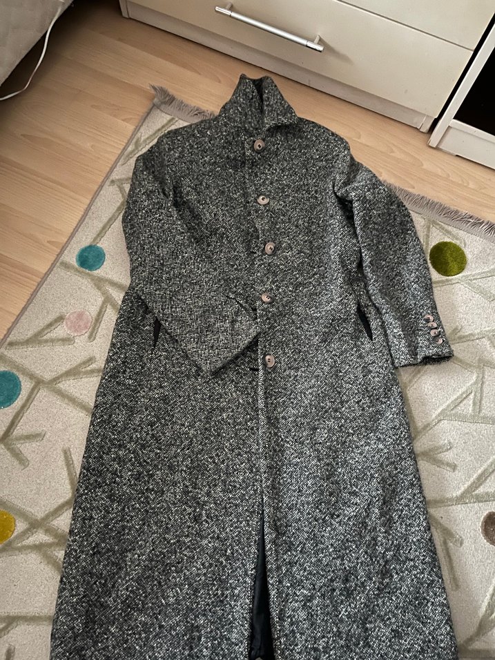 Gri Uzun Kışlık Kaban - Görsel 2