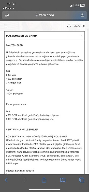 s Beden siyah Renk Zara kaban