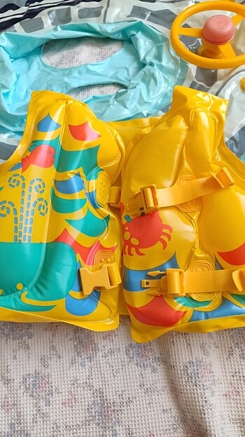 Swimtrainer Çocuk Şişme bot ve şişme yelek çocuk şişme simit deniz boyu seni