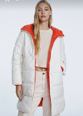 Stradivarius çift taraflı şişme mont 