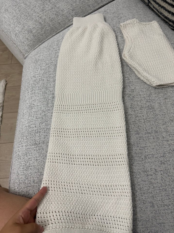 Dantelli Straplez Midi Triko Elbise - Görsel 3