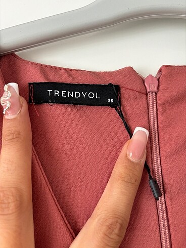 Pudra kemerli elbise - Görsel 6