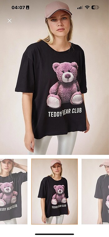 Siyah teddy bear tshirt