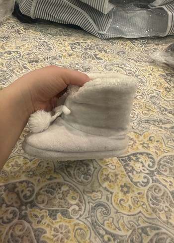 Kız Çocuk Bohem Tarzı Beyaz Sıcak Terlik - Görsel 3