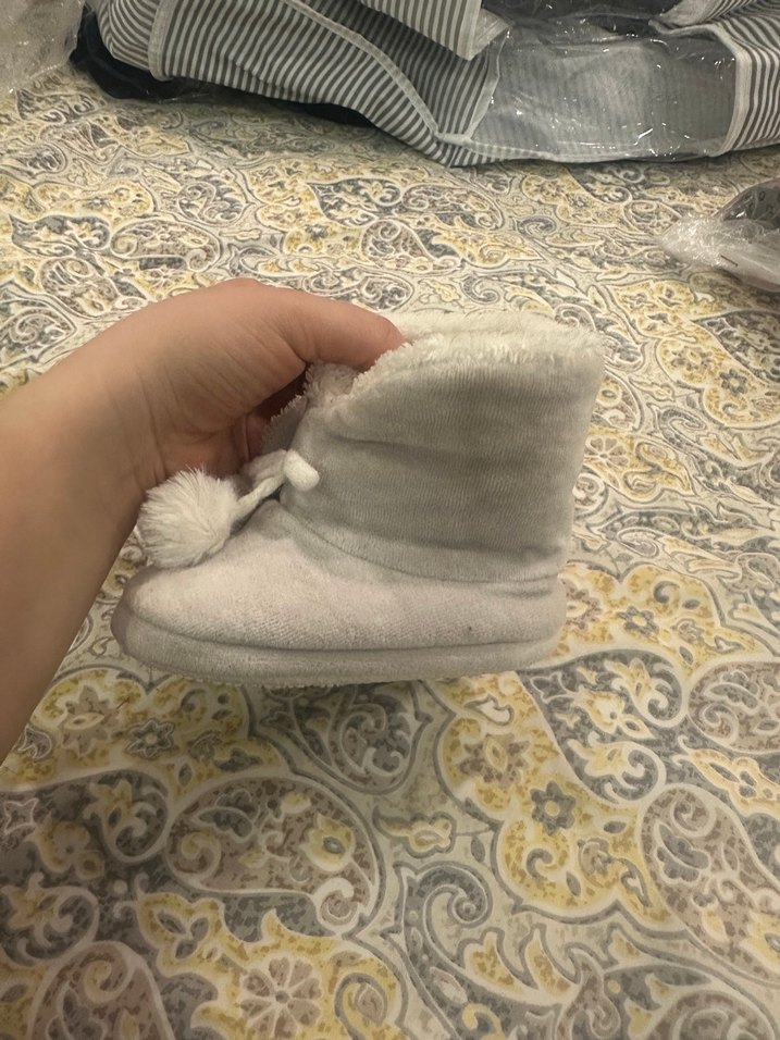 Kız Çocuk Bohem Tarzı Beyaz Sıcak Terlik - Görsel 3