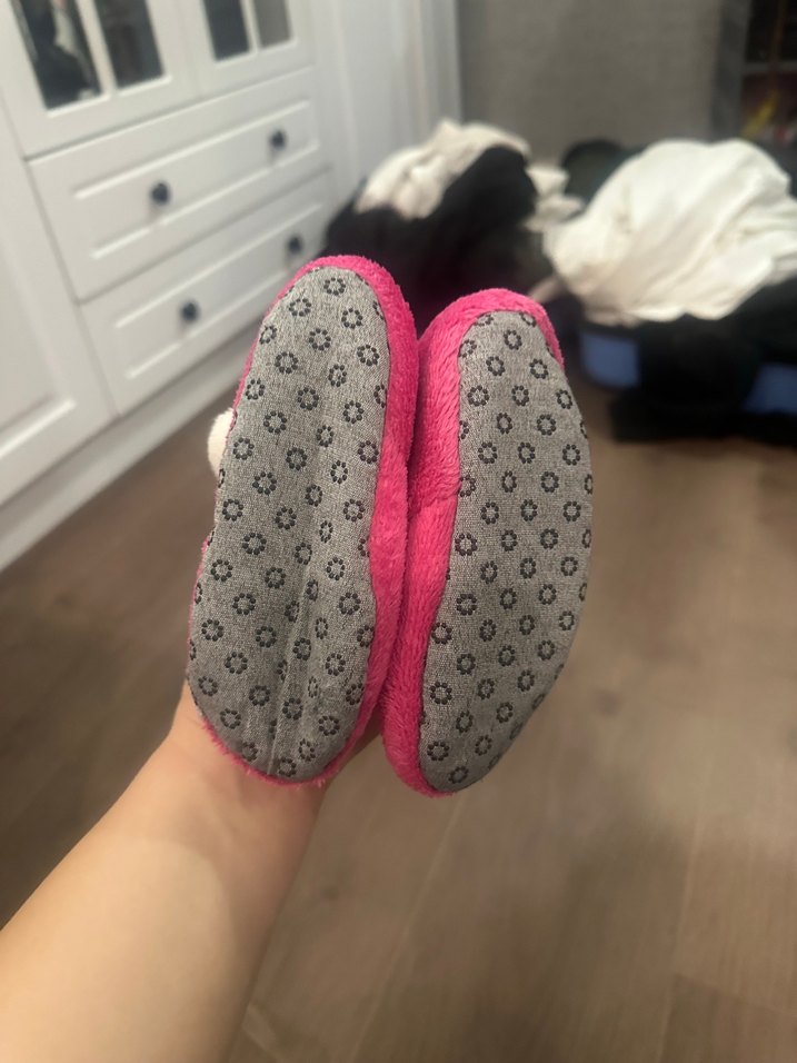 Kızlar için Pembe Sıcak Peluş Terlik - Görsel 2