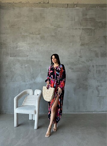 Zara Desenli elbise oversize