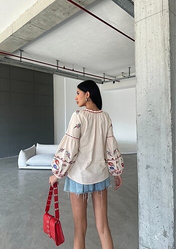 Diğer Nakış detaylı bohem bluz