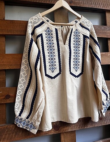 xl Beden Bakış detaylı Bohem Bluz