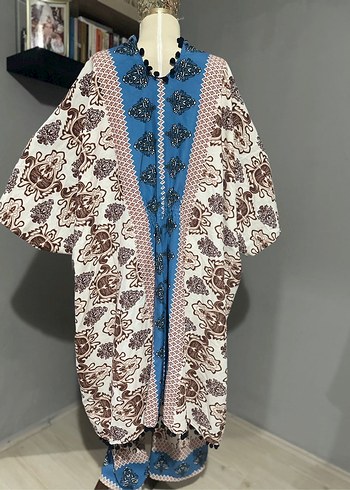 m Beden Uzun Etnik Desenli Bohem Kadın Kimono