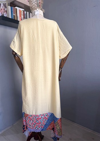 Zara Sarı V Yakalı Uzun Bohem Elbise
