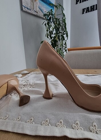 40 Beden ten rengi Renk Shoeberry yüksek topuk nude stiletto