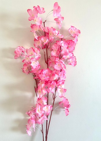Pembe Dekoratif Çiçek Dalı Japon Bahar Dalı Kiraz Çiçeği Sakura
