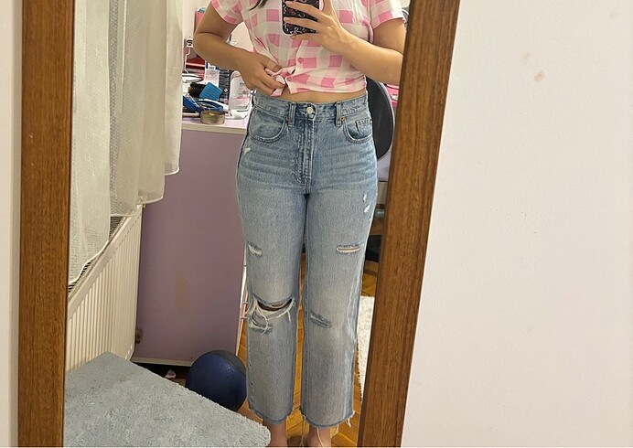 Stradivarius stradivarius Crop straight fit jean