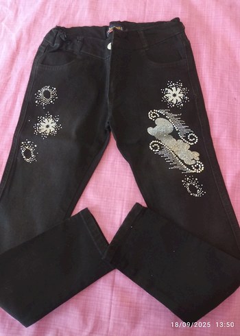 Siyah Payet İşlemeli çocuk garson boyKot Pantolon - Görsel 13
