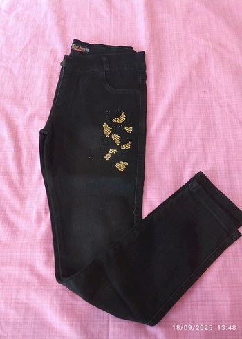 Siyah Payet İşlemeli çocuk garson boyKot Pantolon - Görsel 2