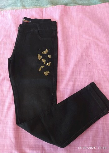 Siyah Payet İşlemeli çocuk garson boyKot Pantolon - Görsel 3