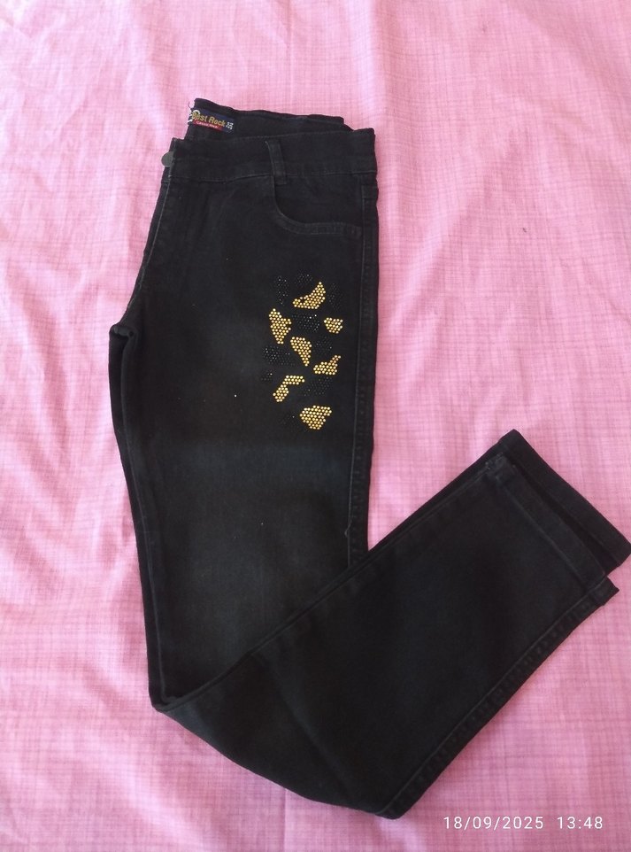 Siyah Payet İşlemeli çocuk garson boyKot Pantolon - Görsel 2