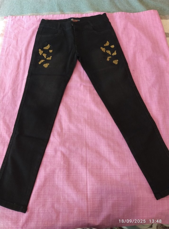 Siyah Payet İşlemeli çocuk garson boyKot Pantolon - Görsel 4