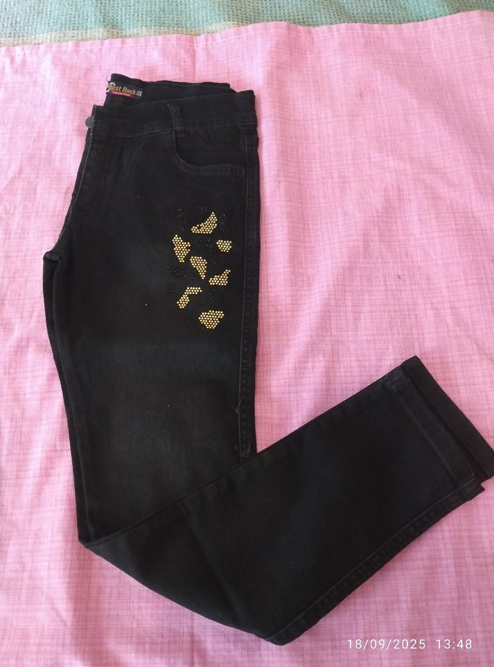 Siyah Payet İşlemeli çocuk garson boyKot Pantolon - Görsel 3