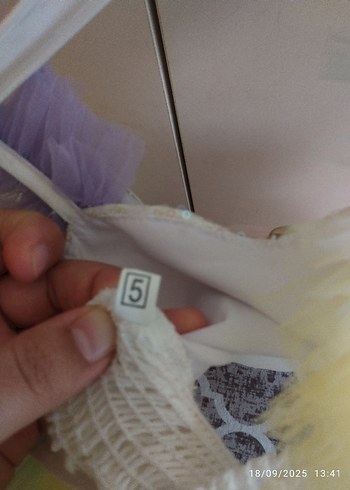 Kız Çocuk Çok Renkli Tül Elbise - Görsel 6