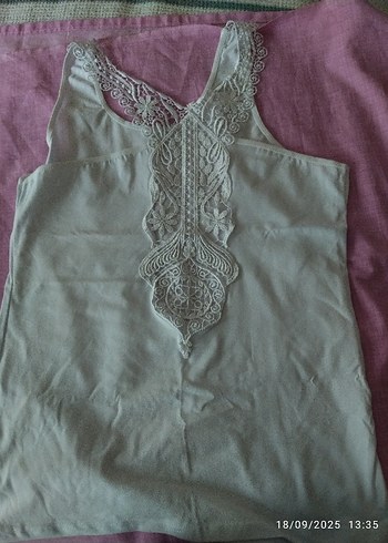 Dantel Detaylı Pembe V Yaka Atlet - Görsel 9