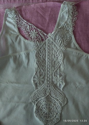 Dantel Detaylı Pembe V Yaka Atlet - Görsel 10