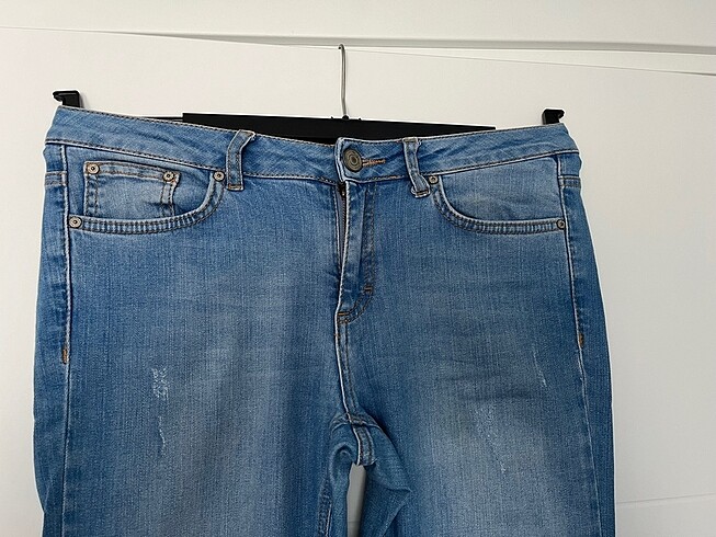 l Beden mavi Renk İspanyol paça jean