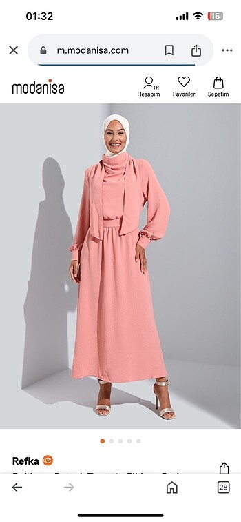 Pembe tesettür elbise