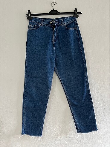 Mom jean lacivert kot pantolon
