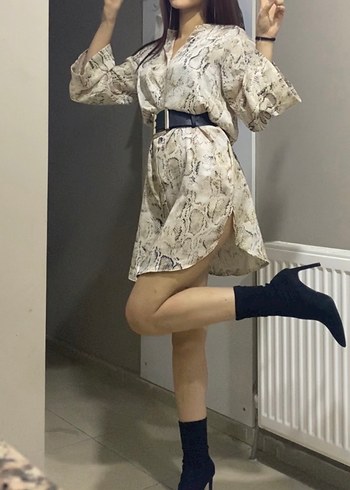 Yılan Desenli Uzun Kollu Gömlek tunik - Görsel 3