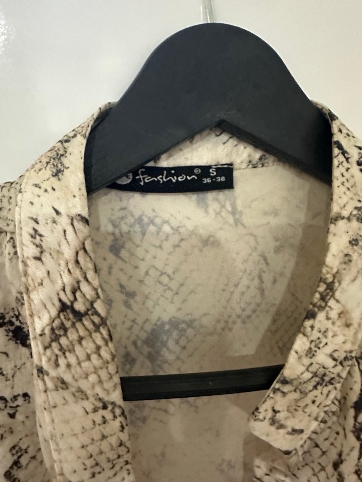 Yılan Desenli Uzun Kollu Gömlek tunik - Görsel 2