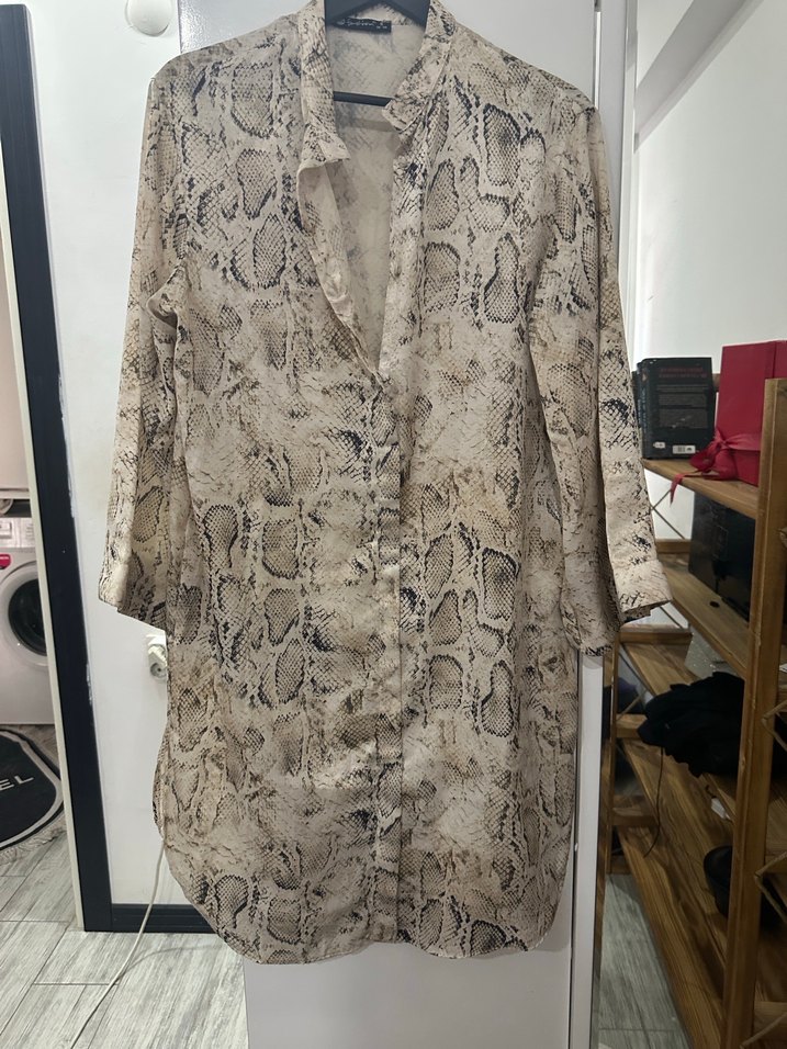 Yılan Desenli Uzun Kollu Gömlek tunik - Görsel 4