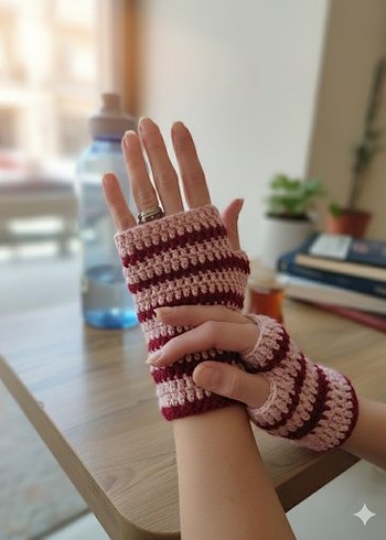 parmaksız örgü Eldiven - Görsel 3