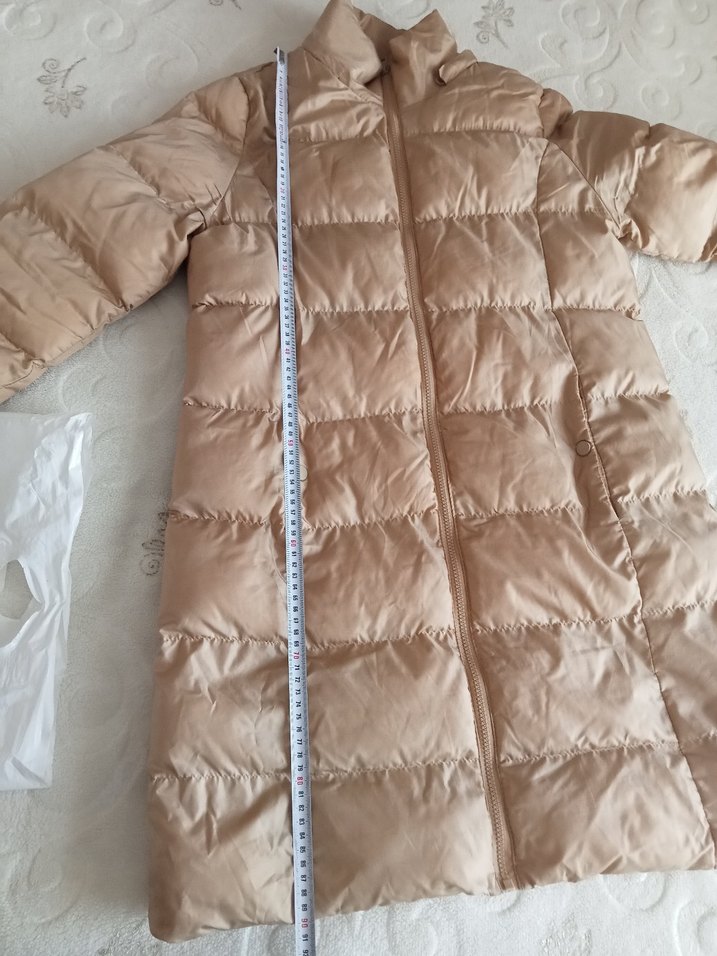 Kadın Bej Uzun Kışlık Mont - Görsel 4