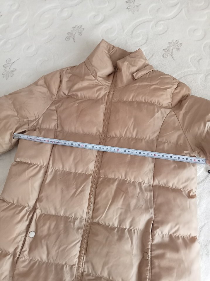 Kadın Bej Uzun Kışlık Mont - Görsel 3