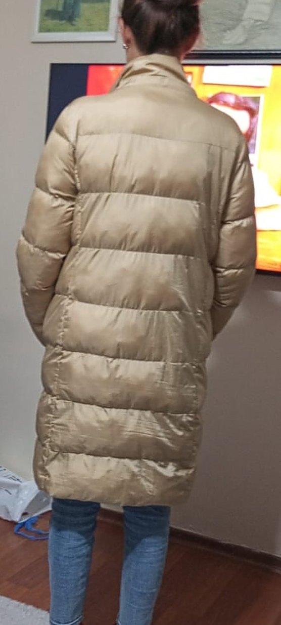 Kadın Bej Uzun Kışlık Mont - Görsel 2