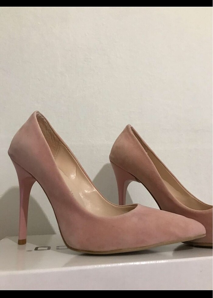 Pudra rengi stiletto,36 numara ayakkabı - Görsel 2