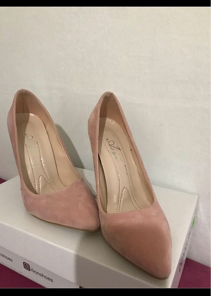 Pudra rengi stiletto,36 numara ayakkabı - Görsel 3