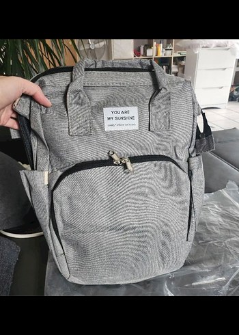 Gri Baskılı Çok Fonksiyonlu Bebek Çantası - Görsel 3