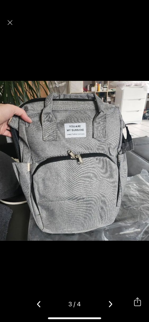 Gri Baskılı Çok Fonksiyonlu Bebek Çantası - Görsel 3