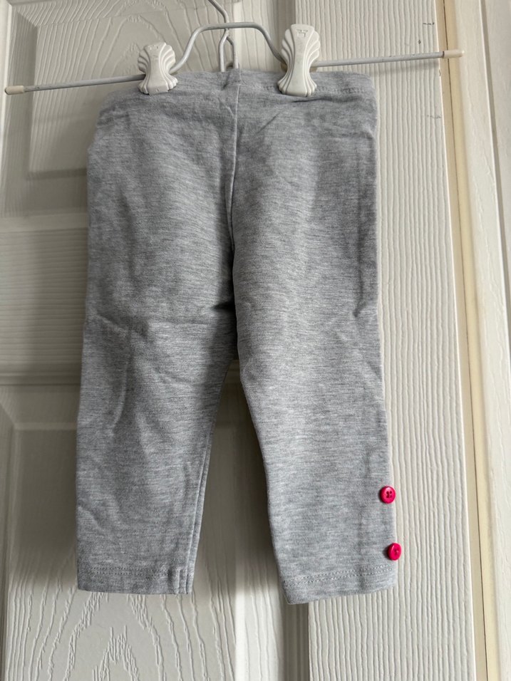 Düğmeli Gri Kız Çocuk Tayt - Görsel 4