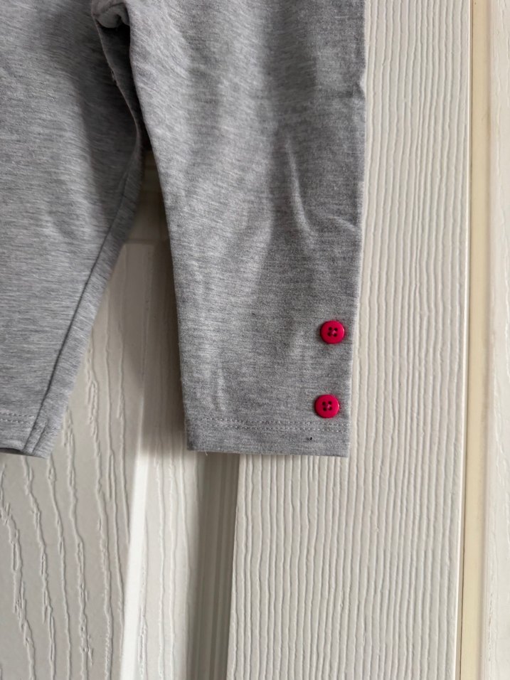 Düğmeli Gri Kız Çocuk Tayt - Görsel 2