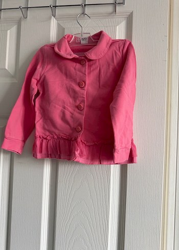 Pembe Düğmeli Kız Çocuk Ceketi - Görsel 2