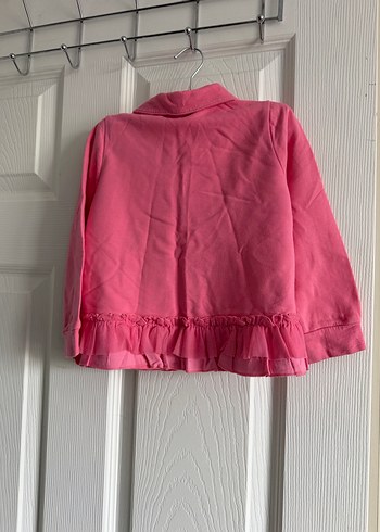 Pembe Düğmeli Kız Çocuk Ceketi - Görsel 4