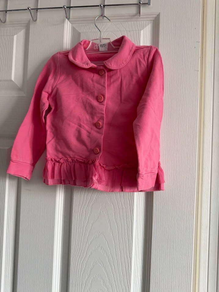 Pembe Düğmeli Kız Çocuk Ceketi - Görsel 2