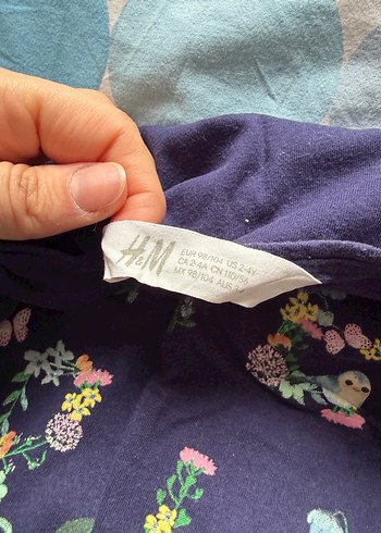 Kız Çocuk Lacivert Baskılı Pamuklu Tişört - Görsel 2