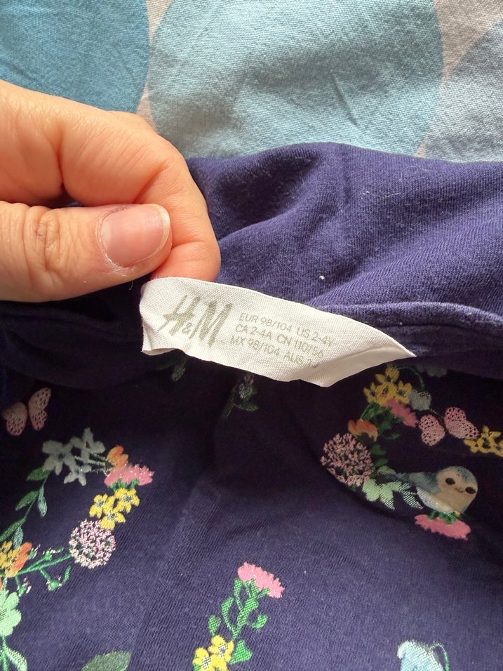 Kız Çocuk Lacivert Baskılı Pamuklu Tişört - Görsel 2